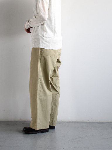 eleven 2nd Fine Cotton Poplin Wide Pants / Beige