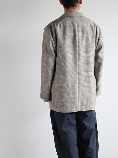 Cale Wool Linen Silk Jacket / Glen Check (C231F01J01)