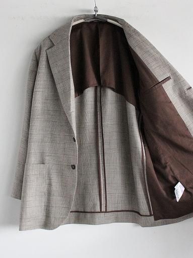 Cale Wool Linen Silk Jacket / Glen Check (C231F01J01)