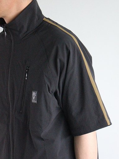 South2 West8 (S2W8)　S.L. S/S Zipped Trail Shirt - N/PU Ripstop / Black