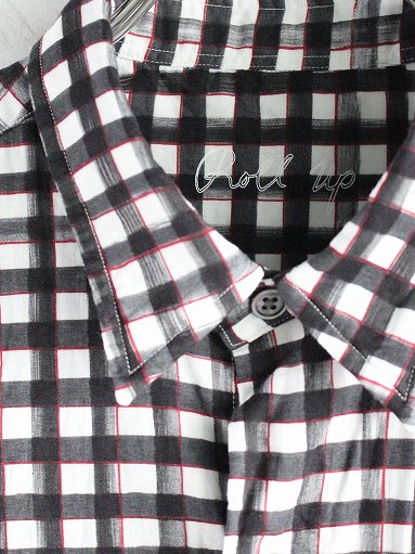 Porter Classic　ROLL UP 水彩 GINGHAM SHIRT / BLACK