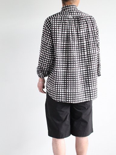 Porter Classic　ROLL UP 水彩 GINGHAM SHIRT / BLACK