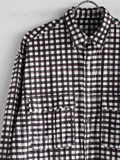 Porter Classic　ROLL UP 水彩 GINGHAM SHIRT / BLACK