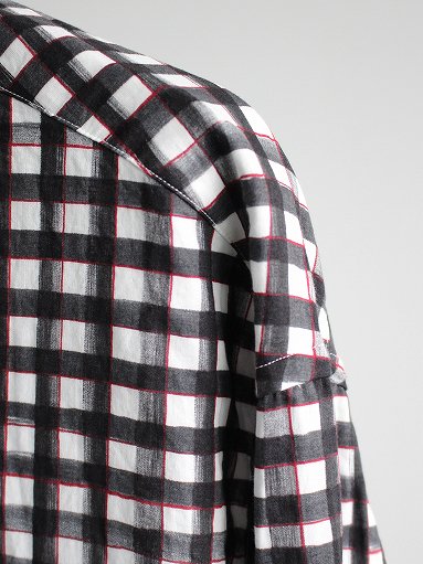 Porter Classic ROLL UP 水彩 GINGHAM SHIRT / BLACK