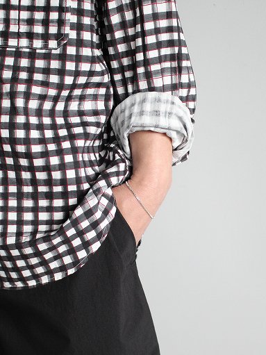 Porter Classic ROLL UP 水彩 GINGHAM SHIRT / BLACK