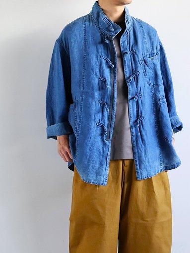 Porter Classic INDIGO LINEN CHINESE JACKET