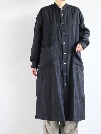 Porter Classic VINTAGE GAUZE SHIRT DRESS / BLACK