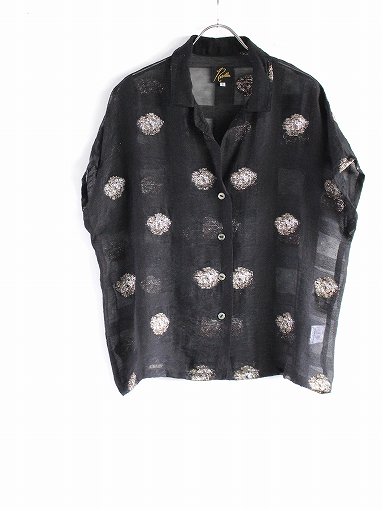 NEEDLES French Sleeve Blouse - CU/C/N/PE Oriental Lame Jq. / Black