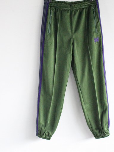 NEEDLES Zipped Track Pant - Poly Smooth / Ivy Green ＜2023AW 
