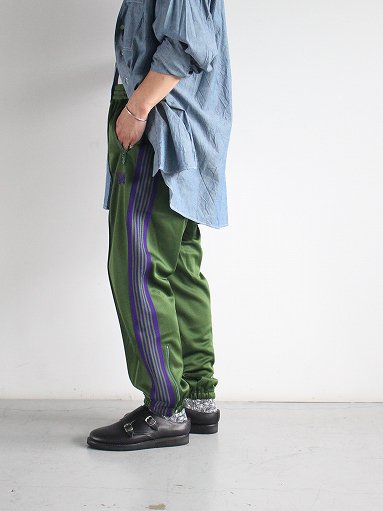 NEEDLES Zipped Track Pant - Poly Smooth / Ivy Green ＜2023AW