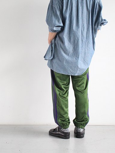 NEEDLES Zipped Track Pant - Poly Smooth / Ivy Green ＜2023AW 