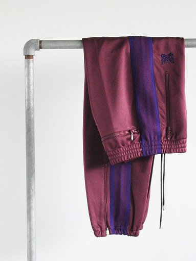 NEEDLES Zipped Track Pant - Poly Smooth / Wine ＜2023AW ...