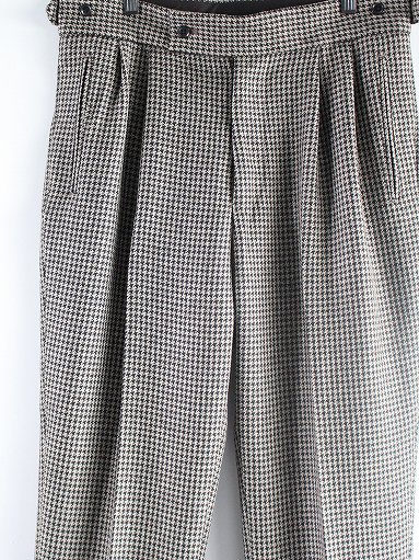 NEEDLES Tucked Side Tab Trouser - Poly Houndstooth / Beige (#NS145)
