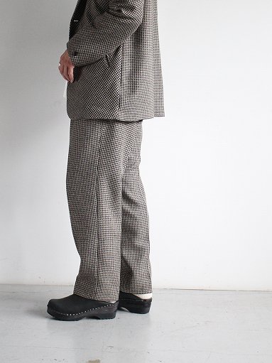 NEEDLES Tucked Side Tab Trouser - Poly Houndstooth / Beige ...