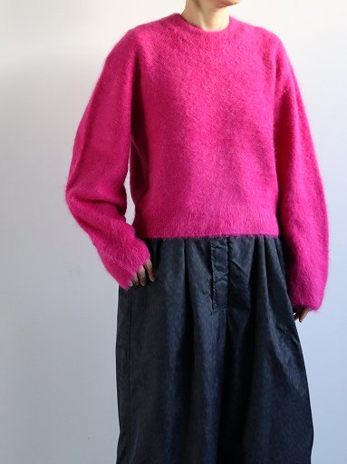 unfil / アンフィル royal baby alpaca fur cropped sweater / pink