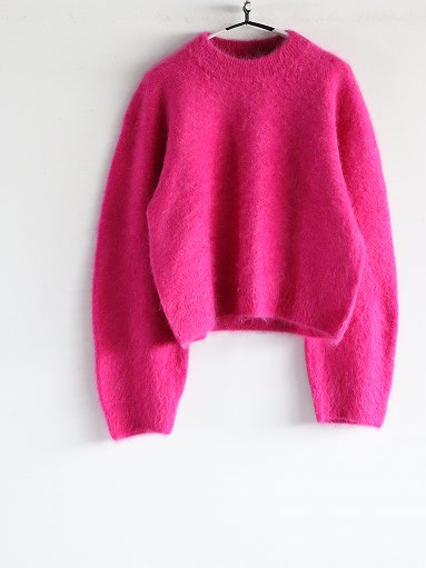 unfil / アンフィル royal baby alpaca fur cropped sweater / pink