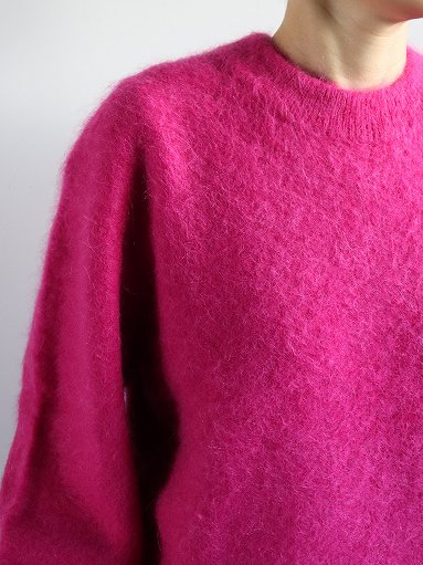 unfil / アンフィル royal baby alpaca fur cropped sweater / pink