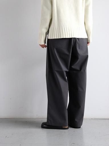 eleven 2nd ワイドパンツ eleven 2nd Fine Twill Cotton Wide Pants / Drab
