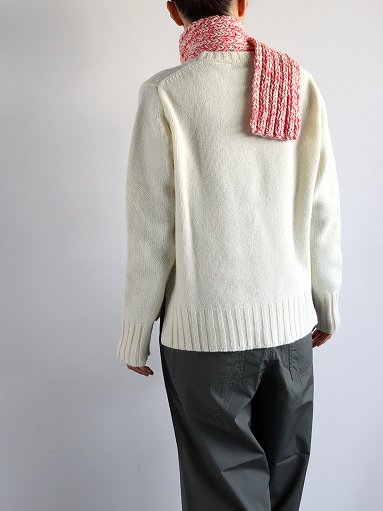 eleven 2nd Wool Cashmere Mini Rib Muffler - Hand Knitted