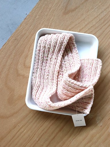 eleven 2nd Wool Cashmere Mini Rib Muffler - Hand Knitted