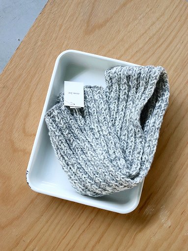 eleven 2nd Wool Cashmere Mini Rib Muffler - Hand Knitted