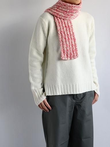 eleven 2nd Wool Cashmere Mini Rib Muffler - Hand Knitted