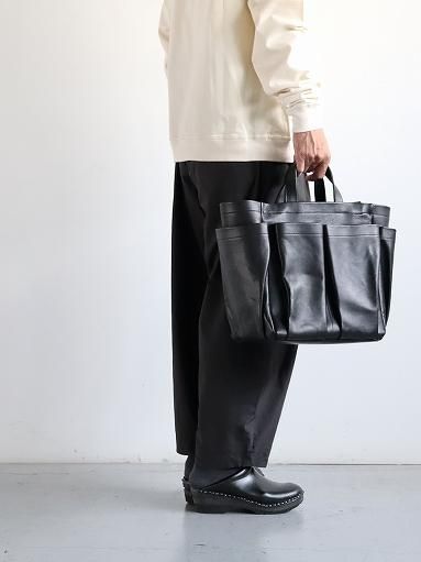 Aeta DOUBLE HANDLE TOTE M / BLACK (LE46) (SMOOTH LEATHER COLLECTION)