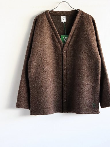 South2 West8 (S2W8)　S.S. V Neck Cardigan - W/PE Boiled Jersey / Brown