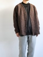 South2 West8 (S2W8) S.S. V Neck Cardigan - W/PE Boiled Jersey / Brown (MENS & LADIES) 40%OFF