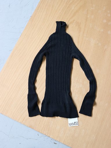 unfil baby suri alpaca random ribbed-knit high neck sweater