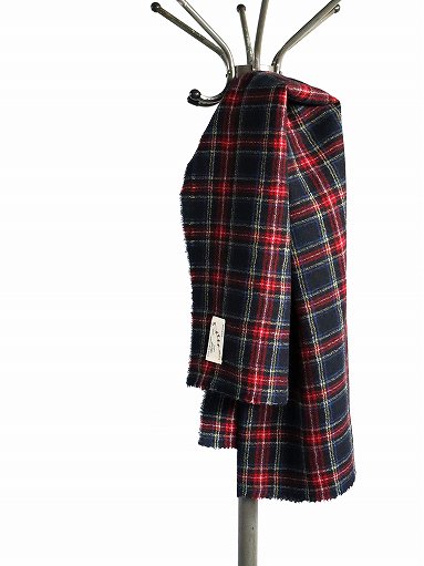 R＆D.M.Co- / OLDMAN'S TAILOR　WOOL TARTAN CHECK BLANKET / Black Stewart