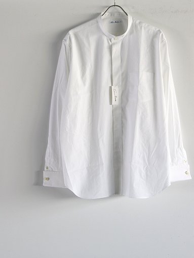 Sans limite (サンリミット)　BOX STAND COLLAR 比翼 SHIRTS - DOUBLE CUFFS / WHITE