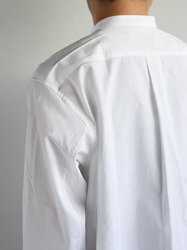 Sans limite (サンリミット) BOX STAND COLLAR 比翼 SHIRTS - DOUBLE CUFFS / WHITE