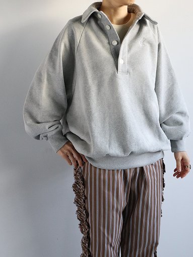 RHODOLIRION (ロドリリオン)　Polo Sweatshirt -Damaged / H.Grey