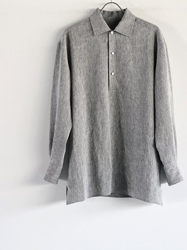 Cale (カル) Water Twist Linen Pull-over Shirt / Grey Chambray (C241F02B01)