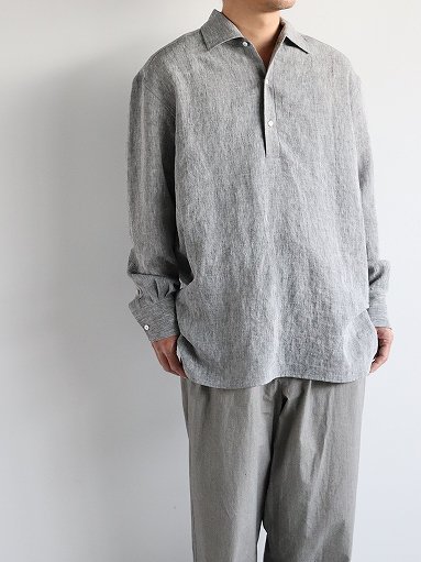 Cale (カル) Water Twist Linen Pull-over Shirt / Grey Chambray (C241F02B01)