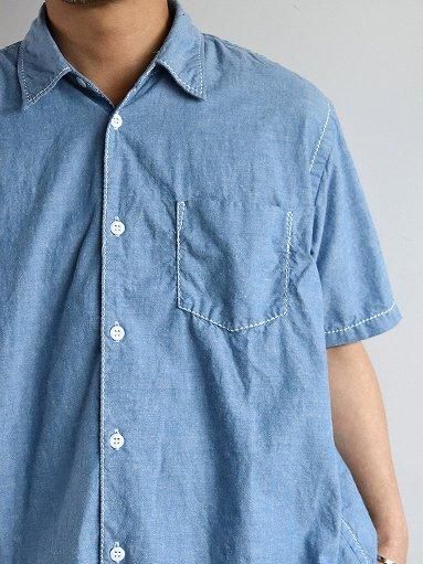 Sans limite BOX REGULAR COLLAR S/S SHIRT - #0 YARN STITCH