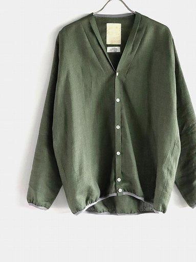 KIMURA リネン シャツカーディガン KIMURA narrowing/cardigan - Albini linen / GREEN (シャツ