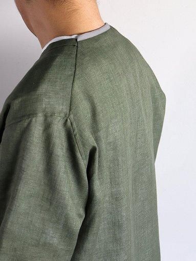 KIMURA narrowing/cardigan - Albini linen / GREEN (シャツ
