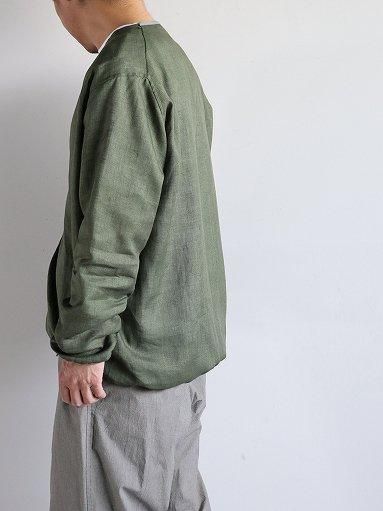 KIMURA narrowing/cardigan - Albini linen / GREEN (シャツカーディガン)