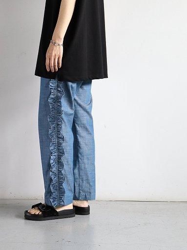 RHODOLIRION (ロドリリオン) Frill Side PT - Chambray / Blue