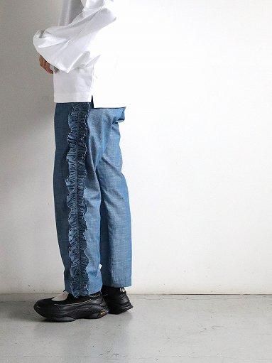 RHODOLIRION (ロドリリオン) Frill Side PT - Chambray / Blue RHODOLIRION (ロドリリオン) Frill Side PT - Chambray / Blue