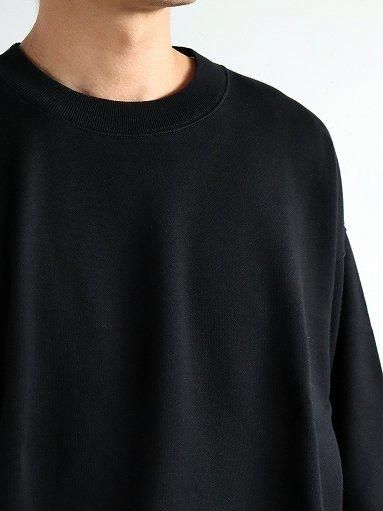 awasa (アワサ) Supima Aging Cotton Crew Neck Sweat / Black awasa (アワサ) Supima Aging Cotton Crew Neck Sweat / Black