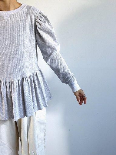 RHODOLIRION (ロドリリオン) Ribbed Puff Sleeve Pullover Tee