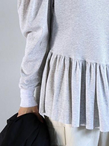 RHODOLIRION (ロドリリオン) Ribbed Puff Sleeve Pullover Tee / H
