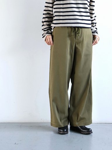 eleven 2nd　Cotton Wool Wide Pants / Olive