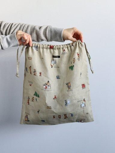 R＆D.M.Co- / OLDMAN'S TAILOR BROWN BEARS DRAWSTRING BAG L