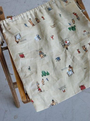 R＆D.M.Co- / OLDMAN'S TAILOR BROWN BEARS DRAWSTRING BAG L