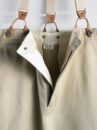RHODOLIRION (ロドリリオン) Suspender Pants - Chino Cloth / Khaki