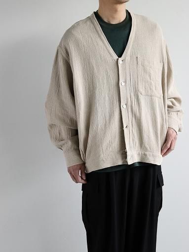 ❁ SOWBOWソウボウ リネン混カーディガン SOWBOW SOWBOW SHIRT F - CARDIGAN PANAMA / BEIGE